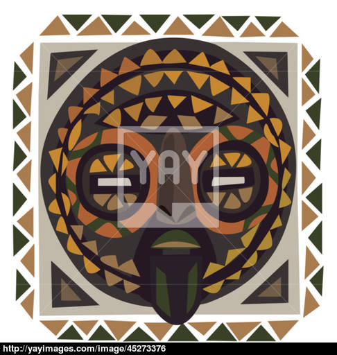 486x512 African Mask Vector