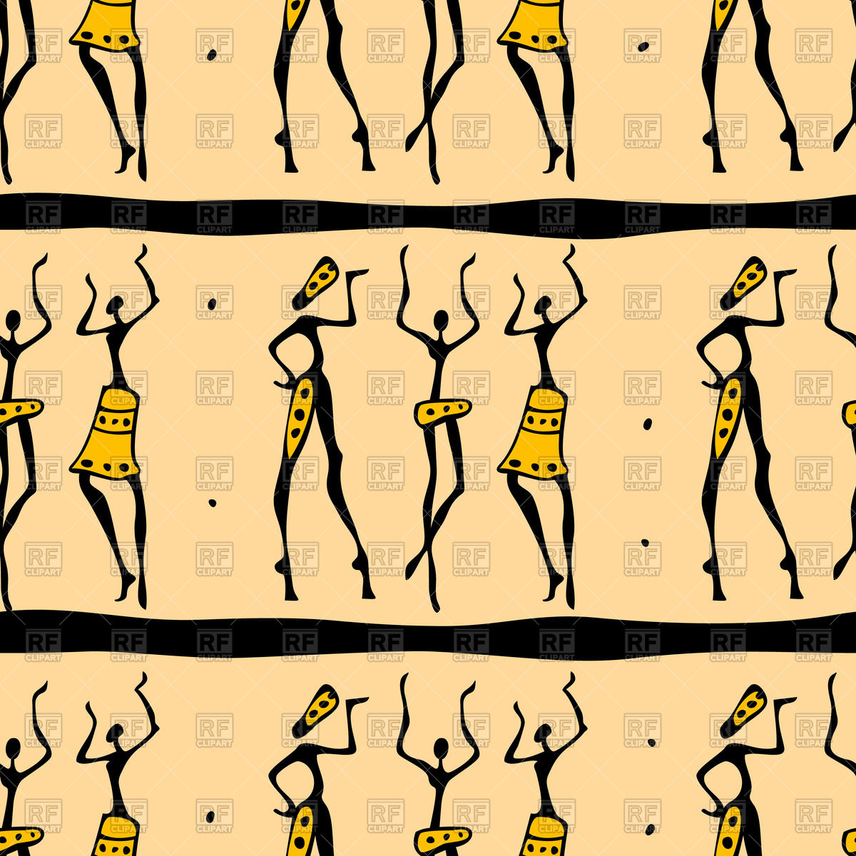 1200x1200 Seamless African Dancers Pattern Vector Image Vector Artwork Of