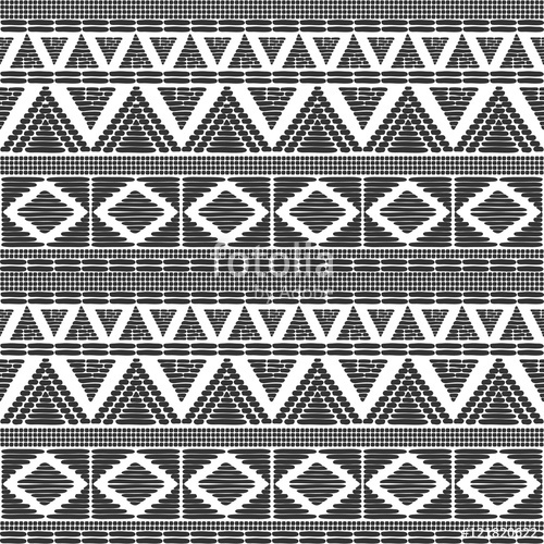 500x500 Tribal Pattern Vector In Black White Colors. Print With African