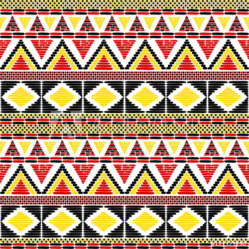 500x500 Tribal Pattern Vector Seamless. African Print With In Uganda Flags