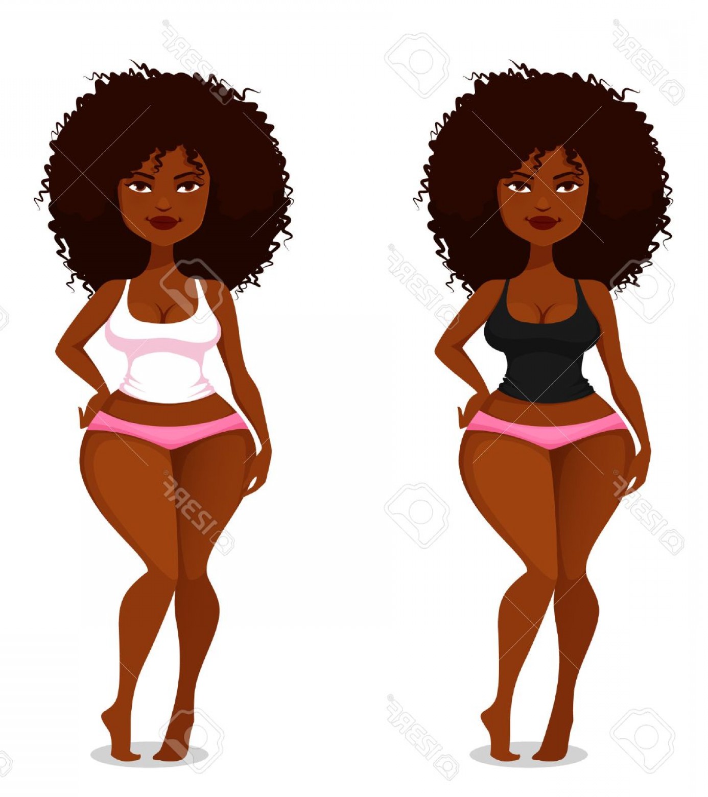 1386x1560 Photostock Vector Cute And Sexy African American Girl With Natural