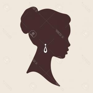 300x300 Photostock Vector Silhouette Of Beautiful Elegant African Woman In