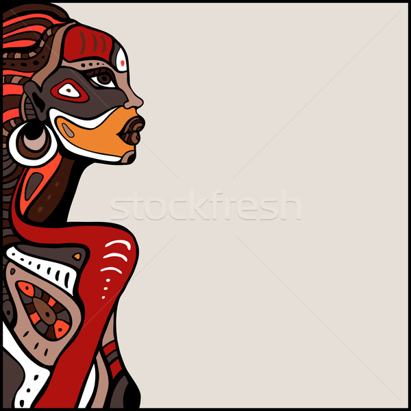 600x600 Profile Of Beautiful African Woman. Vector Illustration Katya