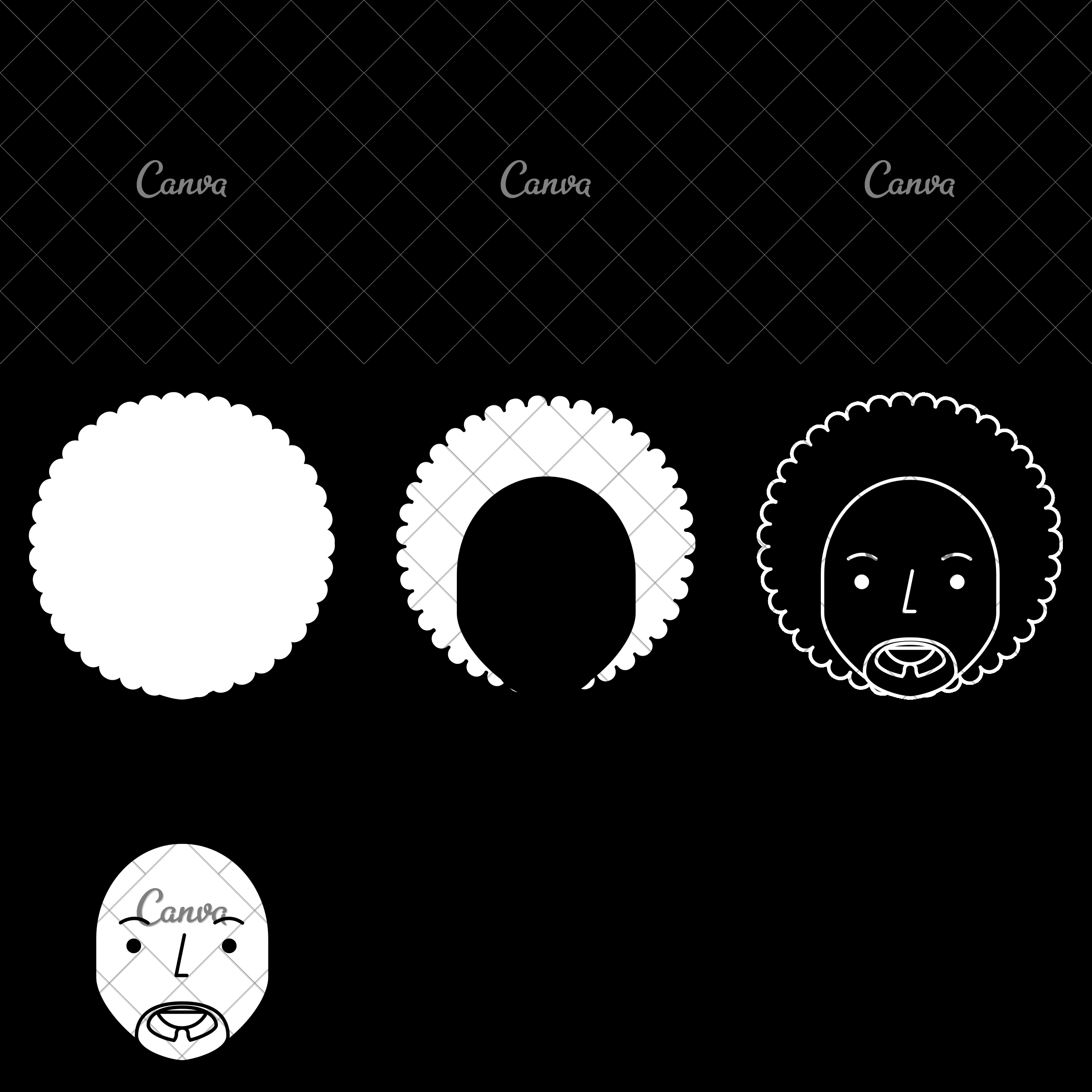 2400x2400 Black Man With Afro Hair Vector Illustration