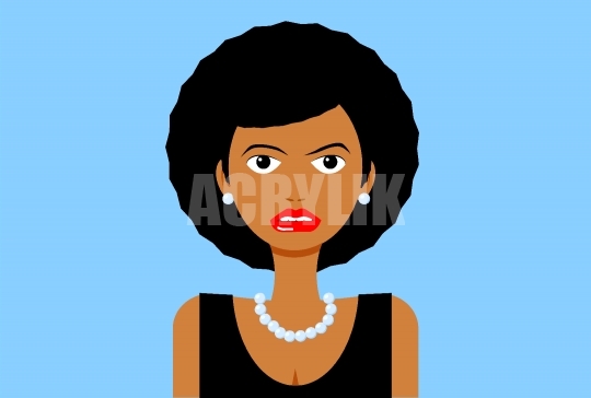 540x364 Black Woman With Afro Hair Vector Icon