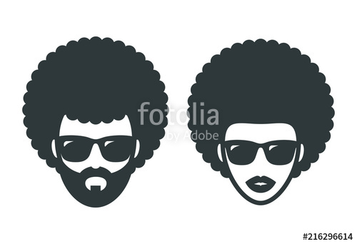 500x342 Funky Woman And Man In Sunglasses With Afro Hair Stock Image And
