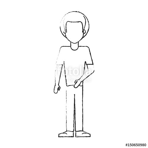 500x500 Blurred Silhouette Caricature Faceles Body Man With Afro Hair