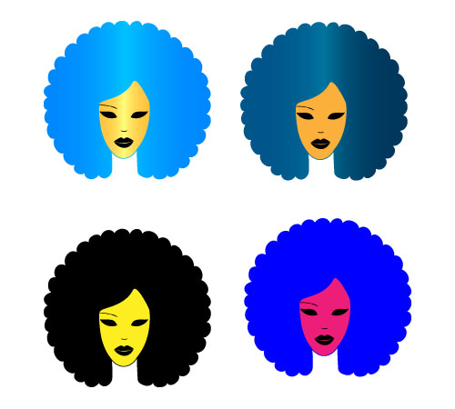500x450 Afro Hair Vector Clipart Panda