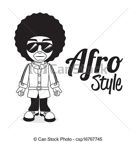 450x470 Afro Style Design Over White Background Vector Illustration .