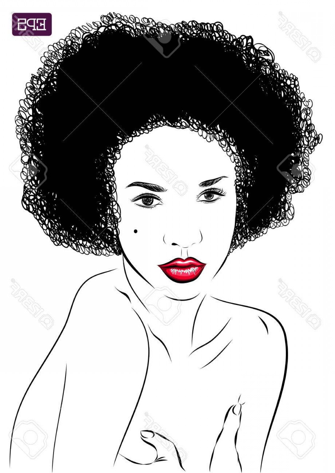 1104x1560 Photostock Vector Afro Woman Vector Portrait On A Background Eps