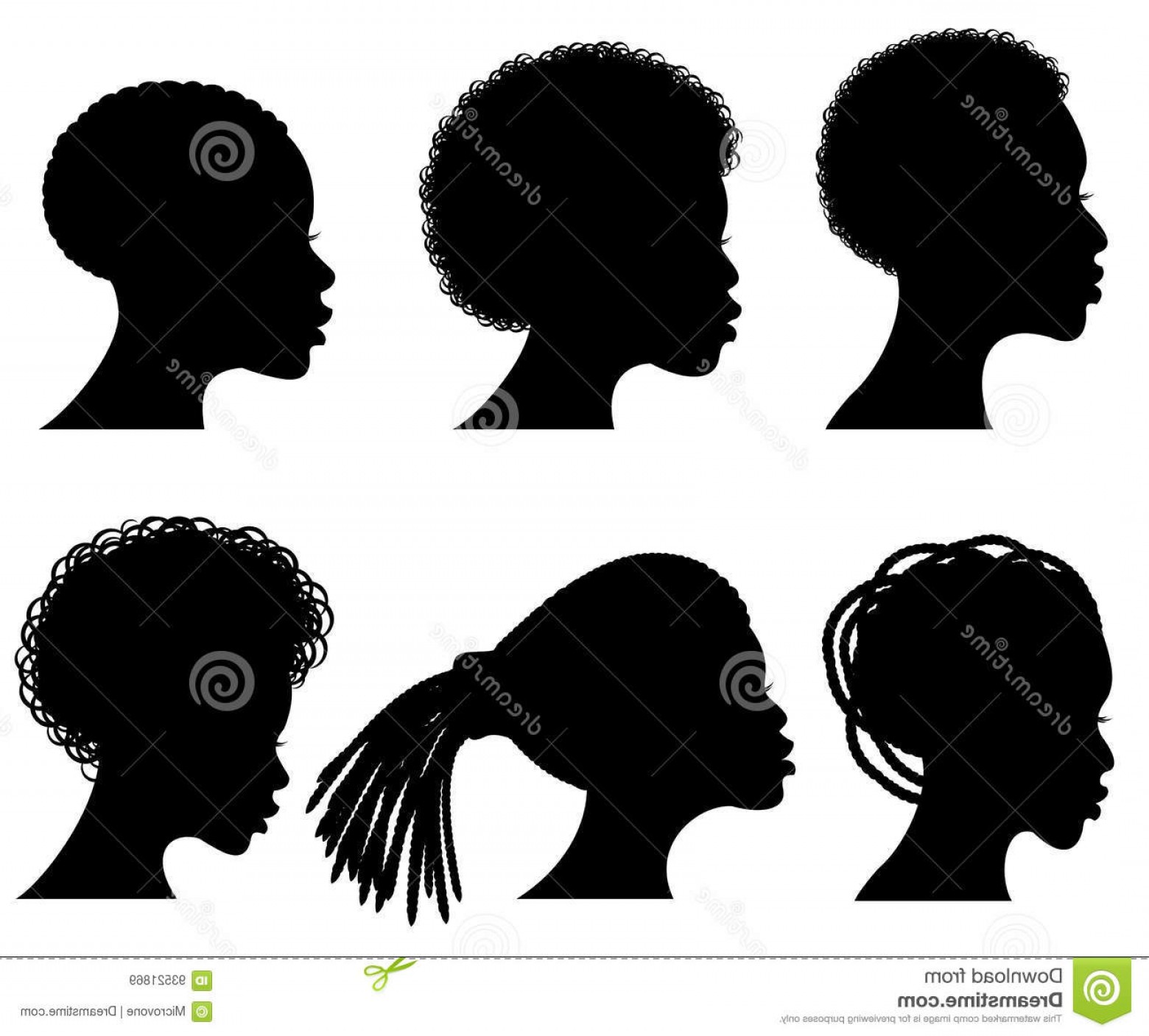 1560x1407 Stock Illustration Afro American Young Woman Face Vector Black