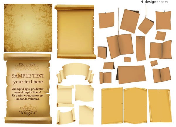 600x435 4 Designer Variety Useful Old Brown Paper Vector Material