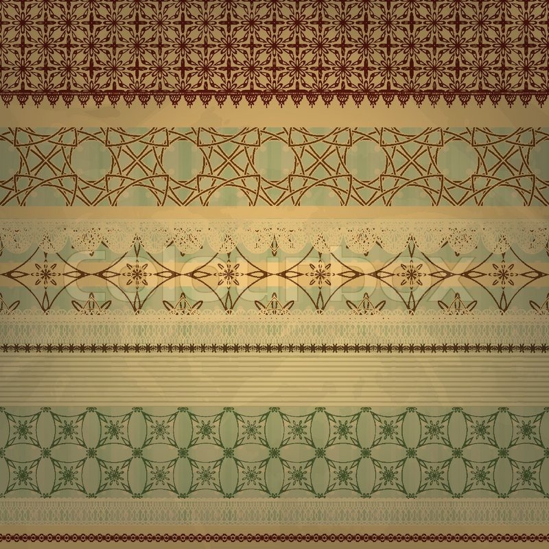 800x800 Vector Scrap Template, Vintage Seamless Patterns, Can Be Used