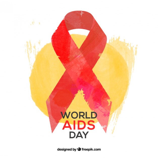 626x626 Hand Painted Word Aids Day Ribbon Vector Free Download