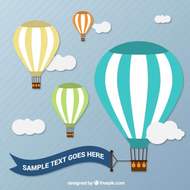 626x626 Hot Air Balloons With A Banner Vector Free Download