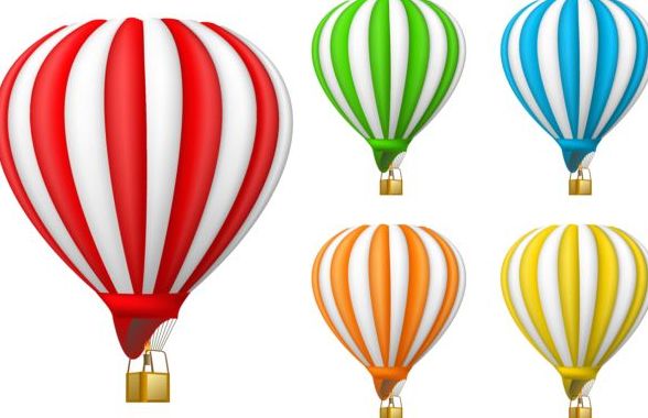 588x380 Colored Air Balloon Vectors Set 02 Free Download