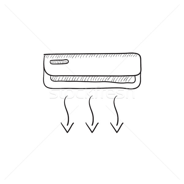 600x600 Air Conditioner Sketch Icon. Vector Illustration Andrei Krauchuk