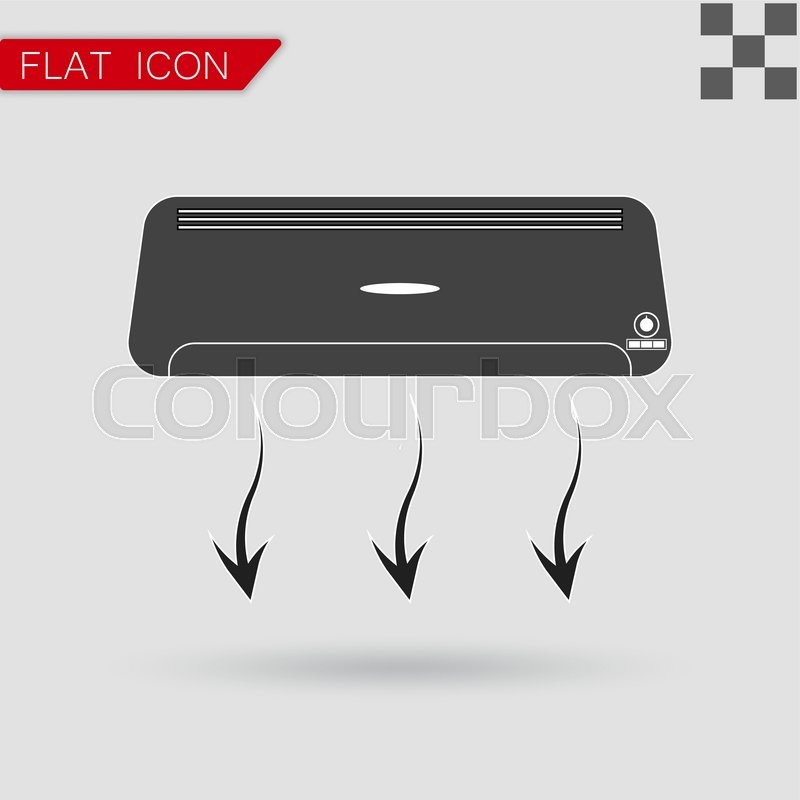 800x800 Air Conditioner Vector Flat Style With Red Mark Stock Vector