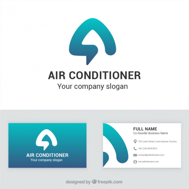 626x626 Air Conditioner Company Business Card Vector Free Download