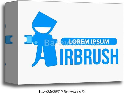 498x379 Canvas Print Of Airbrush Or Spray Gun Vector. Barewalls Posters