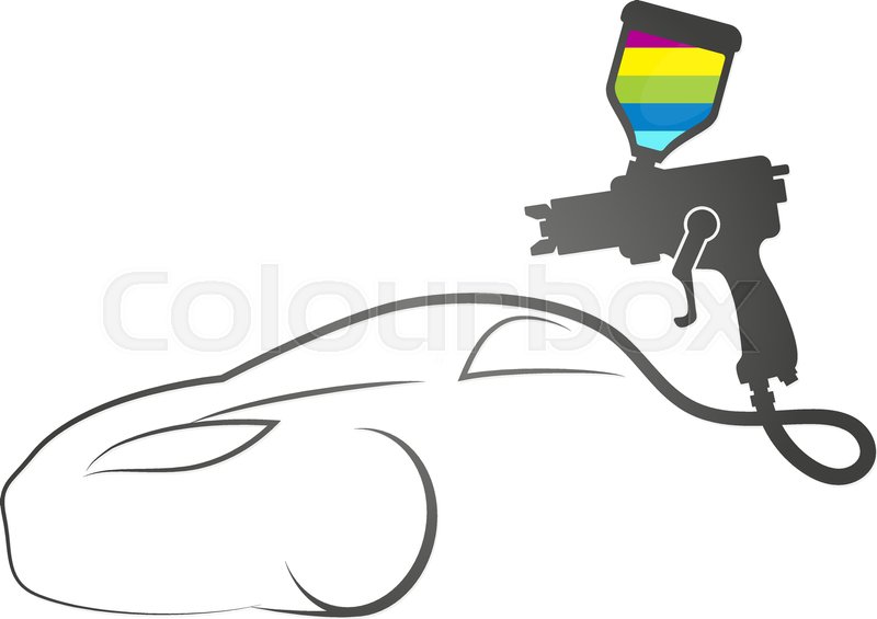 800x565 Paint Spray Gun Auto Design Symbol Stock Vector Colourbox