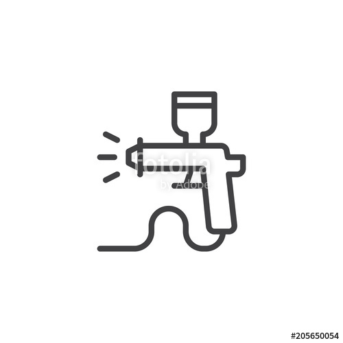 500x500 Paint Spray Gun Outline Icon. Linear Style Sign For Mobile Concept