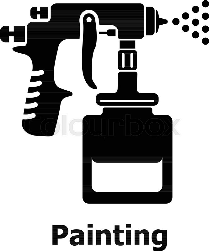 666x800 Spray Gun Icon. Simple Illustration Of Spray Gun Vector Icon For