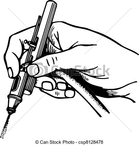 449x470 Airbrush In The Hand On White Background.