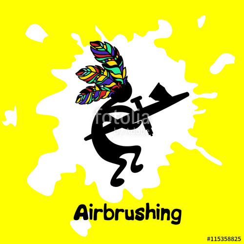 500x500 Airbrushing, Vector Icons, Logo. The Artist With The Airbrush Wi