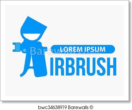 437x364 Art Print Of Airbrush Or Spray Gun Vector. Barewalls Posters