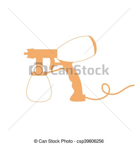 450x470 Stylized Icon Of A Colored Airbrush On A White Background Clipart