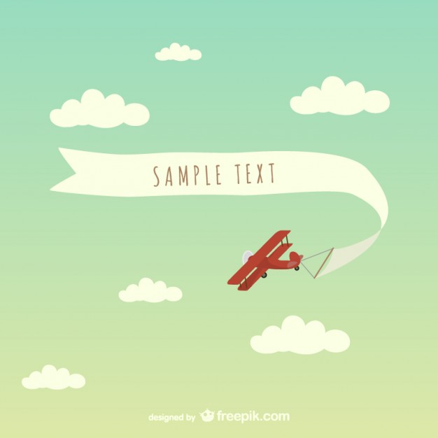 626x626 Airplane With Message In A Ribbon Vector Free Download