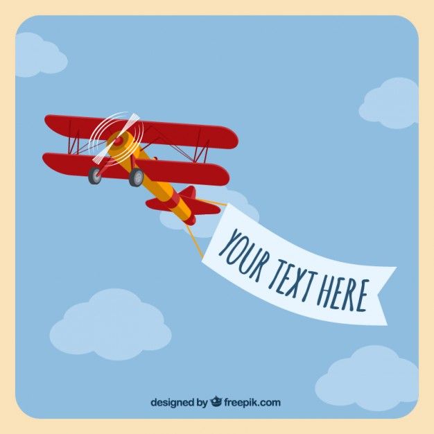 626x626 Light Airplane With A Banner Free Vector Vectores