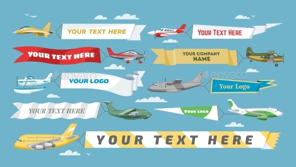 590x332 Plane Banner Vector Airplane Or Aircraft By Pantimetrok Graphicriver