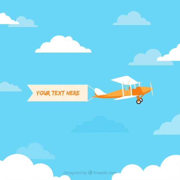 626x626 Retro Airplane Flying With Banner Vector Vector Free Download