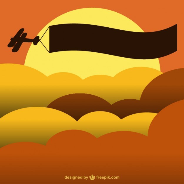 626x626 Sun Airplane Banner Template Free Vector 123freevectors