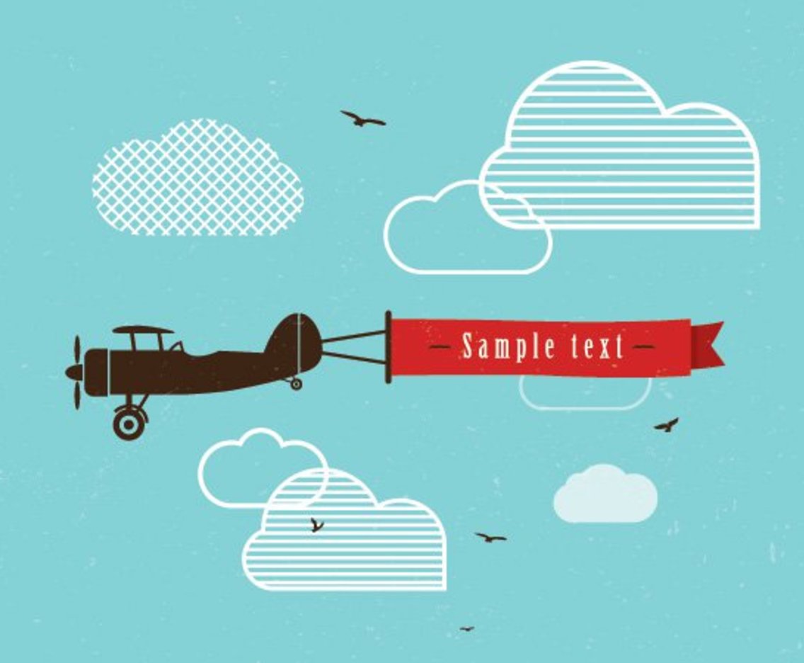 1136x936 Vintage Airplane Banner Vector Art Amp Graphics