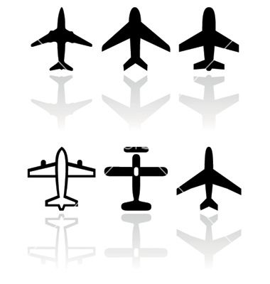 380x400 Airplane Symbol Set Vector 567269