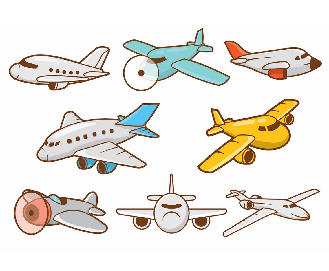 1136x936 Cartoon Airplane Vector Set Vector Art Amp Graphics