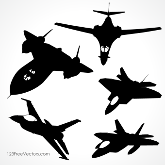 340x340 Airplane Silhouette Vectors Download Free Vector Art