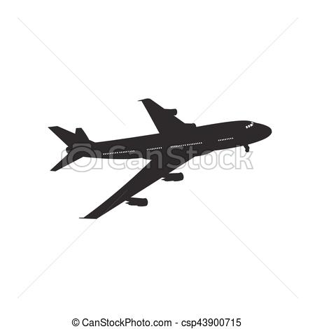 450x470 Icon Of Airplane. Vector Illustration.