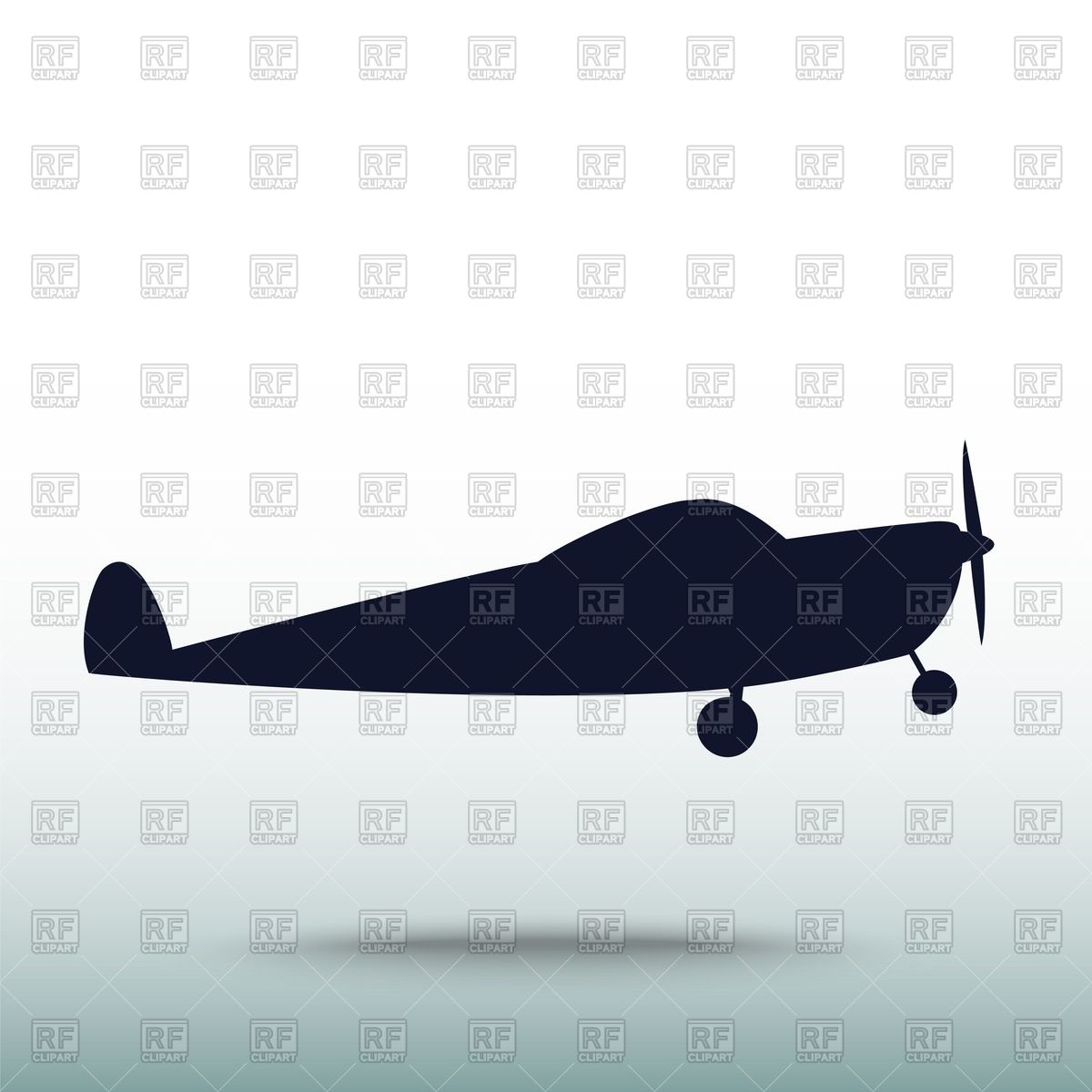 1200x1200 Silhouette Of Old Propeller Driven Airplane Vector Image Vector
