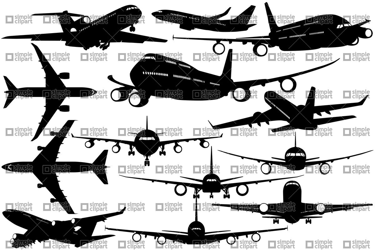 1200x800 Silhouettes Of Passenger Airliner
