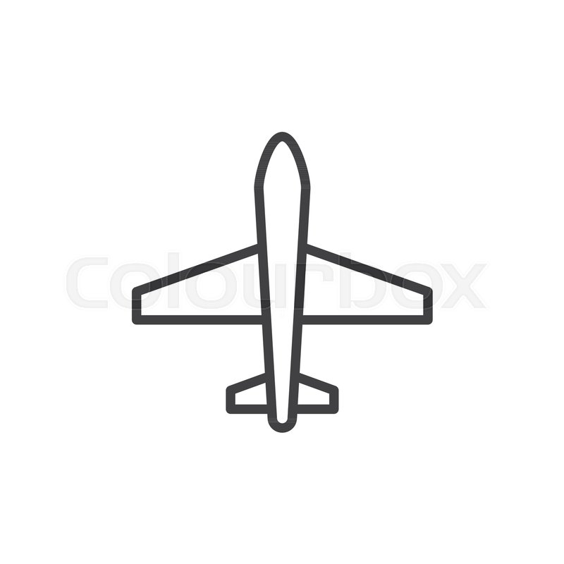 800x800 Airplane Outline Icon. Linear Style Sign For Mobile Concept And