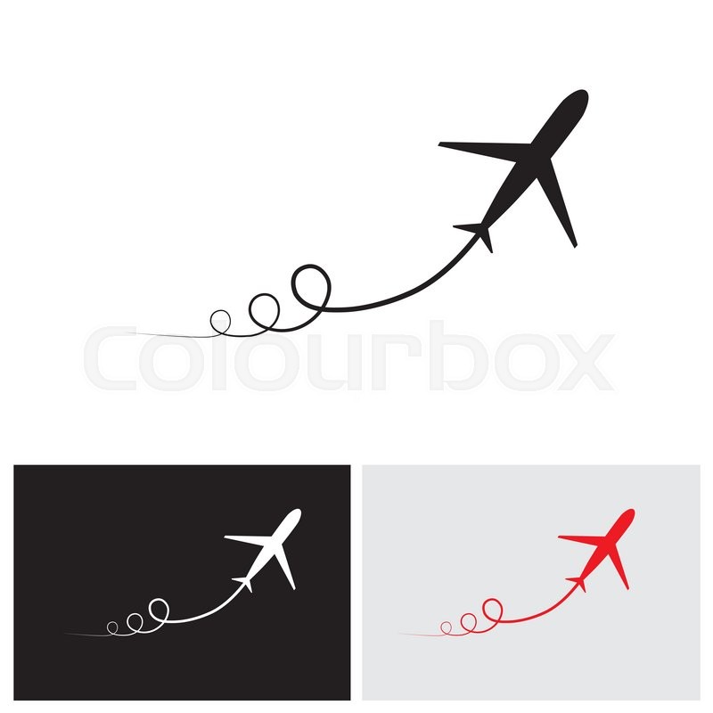 800x800 Vector Icon Of Airplane Take Off Showing Its Path Amp Speeding Up