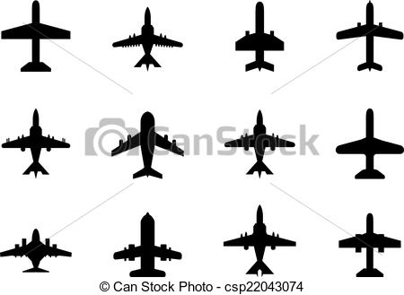 450x329 Vector Icons Of Airplanes. Vector Icons Of Airplanes On White