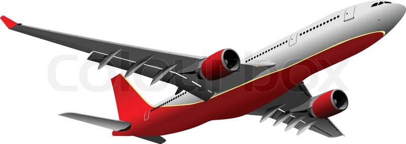 800x284 Passenger Airplane On The Air. Vector Illustration Stock Vector