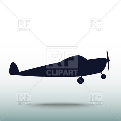400x400 Silhouette Of Old Propeller Driven Airplane Vector Image Vector
