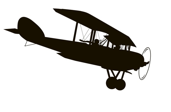 700x457 Vintage Airplane. Vector Silhouette Wall Decal We Live