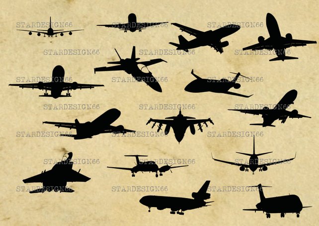 642x454 Digital Svg Png Jpg Airplanes Plane Aircraft Vector Etsy